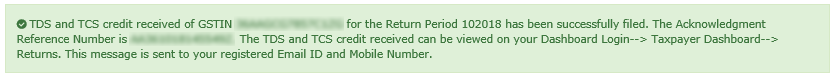 TDS and TCS Credits received acceptance filing